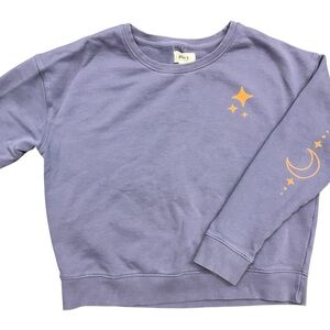 Pact Organic Purple Sweatshirt with Stars and Moon Accents Medium